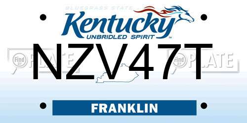 NZV47T Kentucky License Plate