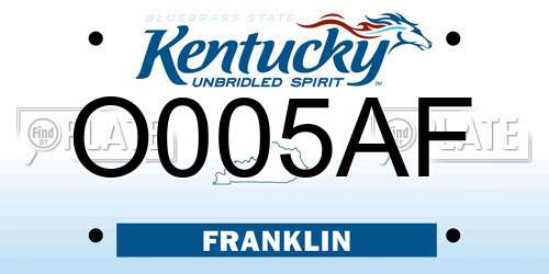 O005AF Kentucky License Plate