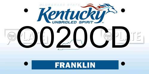 O020CD Kentucky License Plate