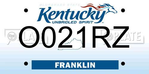 O021RZ Kentucky License Plate