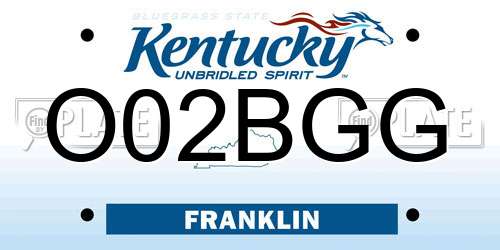 O02BGG Kentucky License Plate