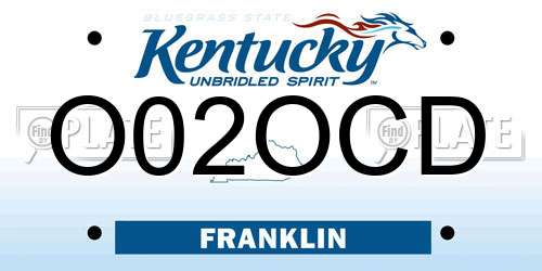O02OCD Kentucky License Plate