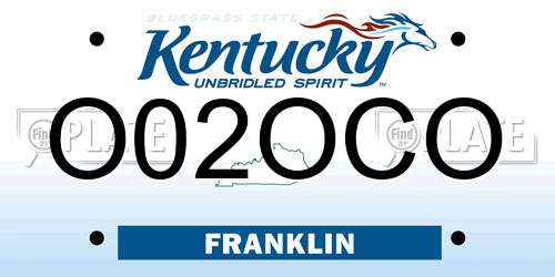 O02OCO Kentucky License Plate