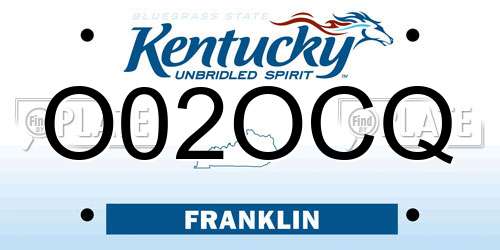 O02OCQ Kentucky License Plate
