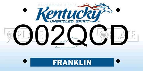 O02QCD Kentucky License Plate