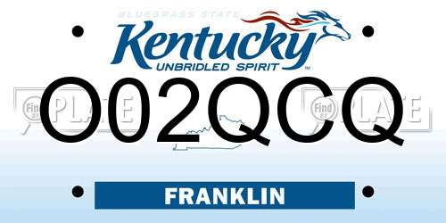 O02QCQ Kentucky License Plate