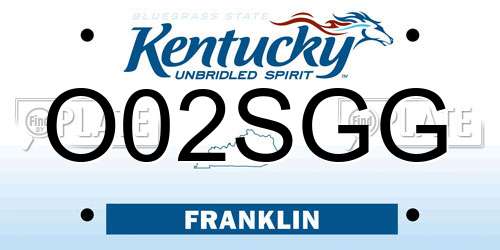 O02SGG Kentucky License Plate