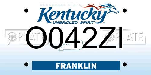 O042ZI Kentucky License Plate