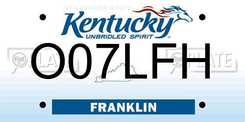 O07LFH Kentucky License Plate