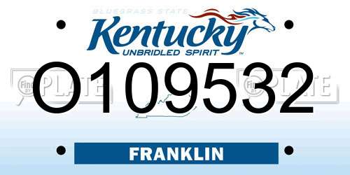 O109532 Kentucky License Plate