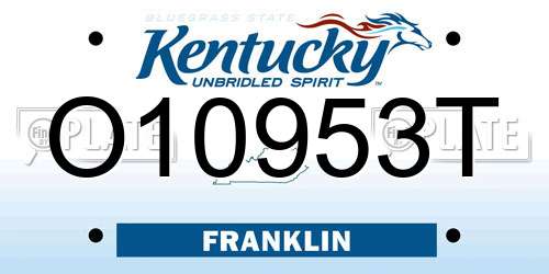 O10953T Kentucky License Plate