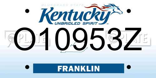 O10953Z Kentucky License Plate