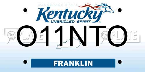 O11NTO Kentucky License Plate