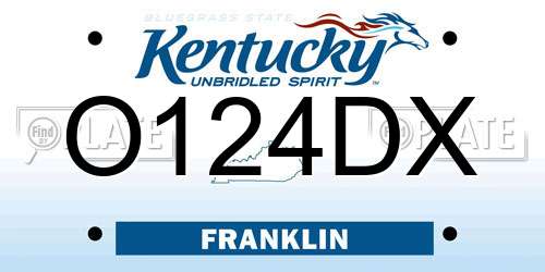 O124DX Kentucky License Plate