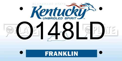 O148LD Kentucky License Plate