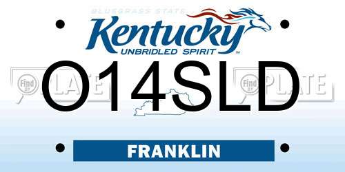 O14SLD Kentucky License Plate