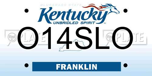 O14SLO Kentucky License Plate