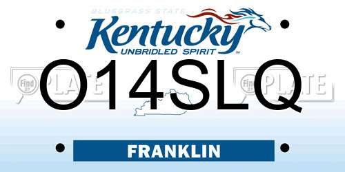 O14SLQ Kentucky License Plate