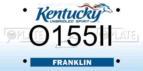 O155II Kentucky License Plate