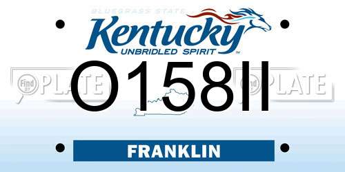O158II Kentucky License Plate