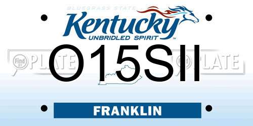 O15SII Kentucky License Plate