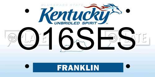 O16SES Kentucky License Plate