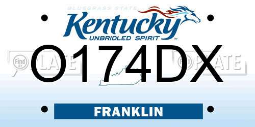 O174DX Kentucky License Plate
