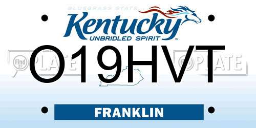 O19HVT Kentucky License Plate