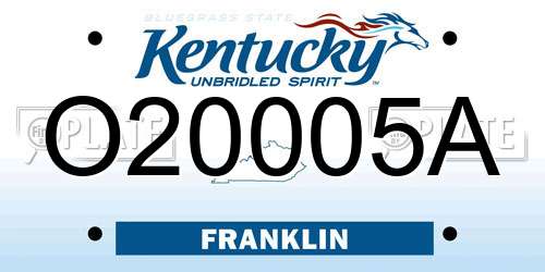 O20005A Kentucky License Plate