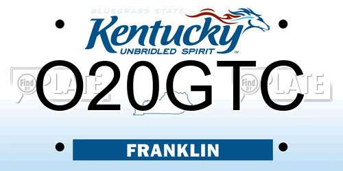 O20GTC Kentucky License Plate
