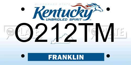 O212TM Kentucky License Plate