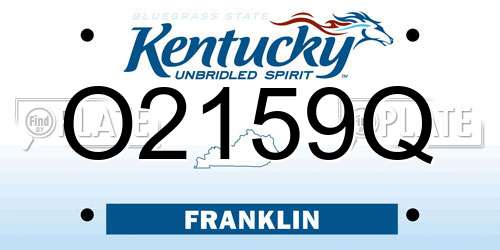 O2159Q Kentucky License Plate