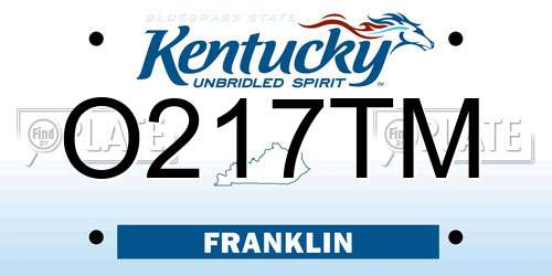 O217TM Kentucky License Plate