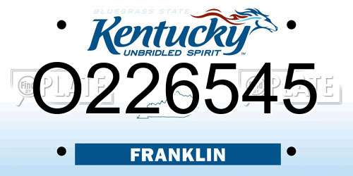 O226545 Kentucky License Plate