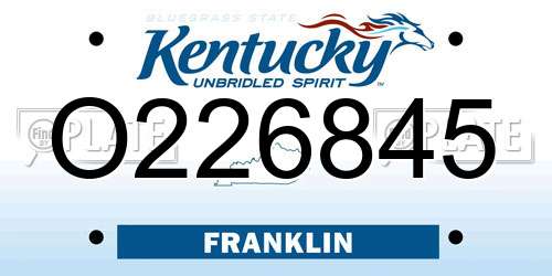 O226845 Kentucky License Plate