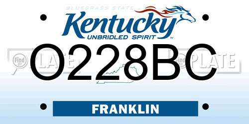 O228BC Kentucky License Plate