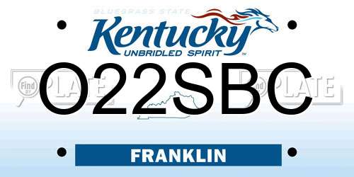 O22SBC Kentucky License Plate