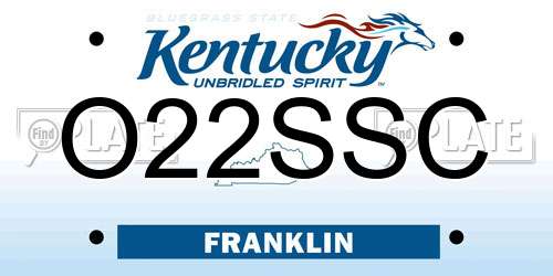 O22SSC Kentucky License Plate