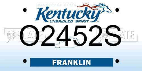 O2452S Kentucky License Plate