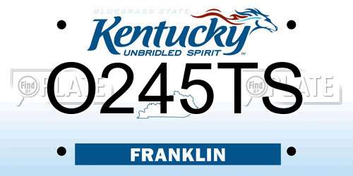 O245TS Kentucky License Plate