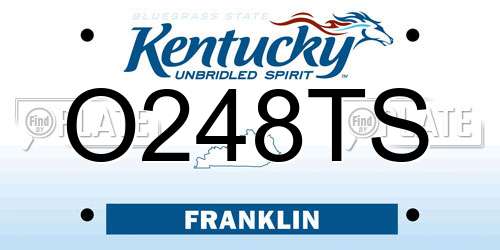 O248TS Kentucky License Plate