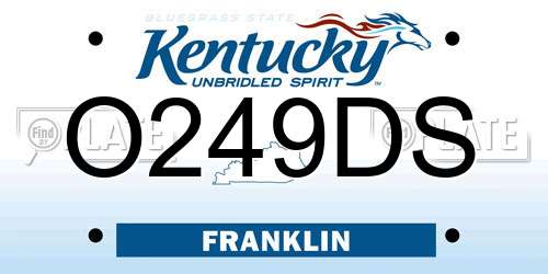 O249DS Kentucky License Plate