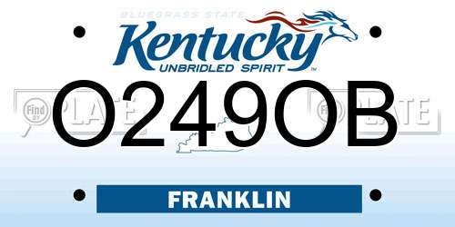 O249OB Kentucky License Plate