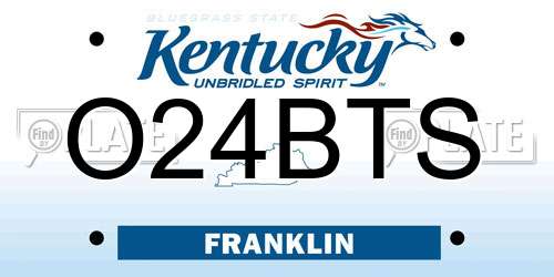 O24BTS Kentucky License Plate