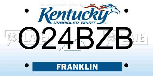 O24BZB Kentucky License Plate