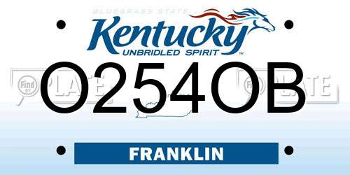 O254OB Kentucky License Plate