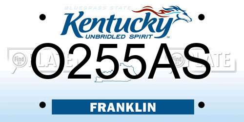 O255AS Kentucky License Plate