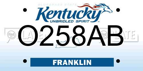 O258AB Kentucky License Plate