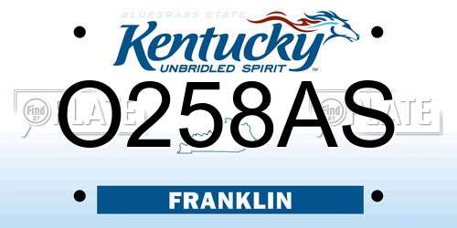 O258AS Kentucky License Plate