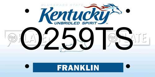 O259TS Kentucky License Plate